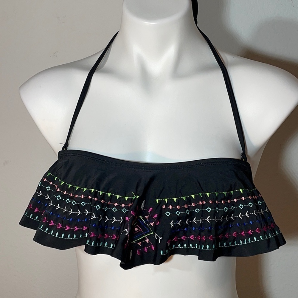 Embroidered Flouncy Boho Bikini top size S from Arizona